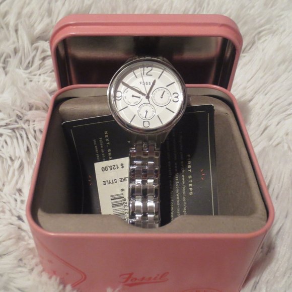 FOSSIL Womens Suitor Crystal Accented Watch NWT Fossil Suitor Three-Hand Gold color Stainless Steel Watch  main image 2